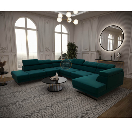 Rohová sedací souprava EMPORIO MAX II 300X350X180 - levá, tyrkysová