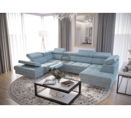 Rohová sedací souprava GALAXY MAX II , relax s funkcí spaní 215x350x170 - volitelný odstín - levá