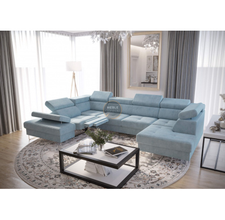 Rohová sedací souprava GALAXY MAX II , relax s funkcí spaní 215x350x170 - volitelný odstín - levá