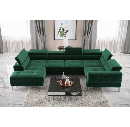 Rohová sedací souprava TOSCANIA MAX I 170x350x185 cm - zelená , pravá