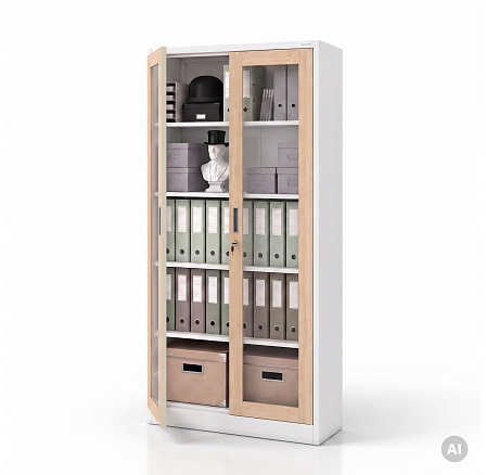 AMELIAN skříň ECO: BÍLÁ RAL9003 + DUB SONOMA H1850*Š900*H400