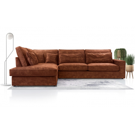 Rohová sedací souprava Carny L Palladium 8 tmavě-hnědá