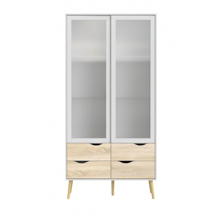 Vitrína RETRO 462, Bílá/Dub Vitrína RETRO 462, Bílá/Dub