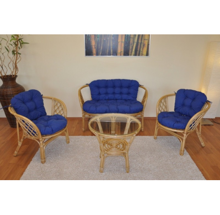 Polstry na soupravu Bahama velká komplet modrý melír