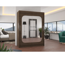 Posuvná skříň se zrcadlem CLEVER 150 Choco+Choco