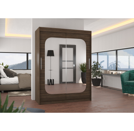 Posuvná skříň se zrcadlem CLEVER 150 Choco+Choco