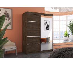 Posuvná skříň se zrcadlem LIMBO 150 Choco+Choco