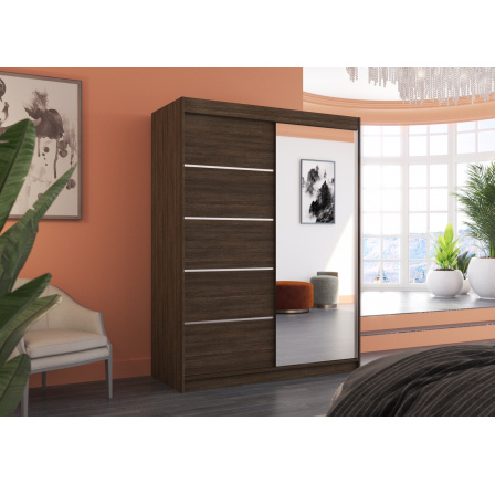 Posuvná skříň se zrcadlem LIMBO 150 Choco+Choco