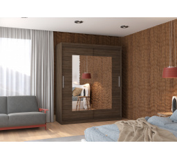 Posuvná skříň se zrcadlem ROSETTE 180 Choco+Choco