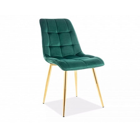 Jídelní židle CHIC VELVET, zelený Bluvel 78/zlatá