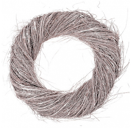 Věnec z proutí - pr. 50 cm, barva šedo-bílá