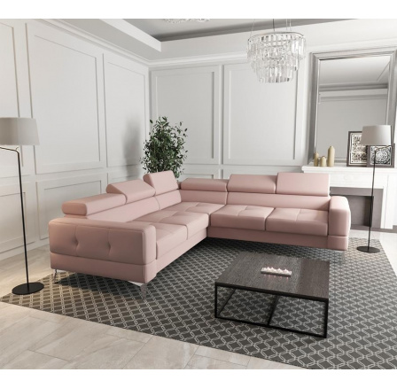 Rohová sedací souprava TOSCANIA MAX 250×250 - levá, růžová