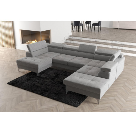 Rohová sedací souprava TOSCANIA MAX II 170x350x220 - šedá , pravá