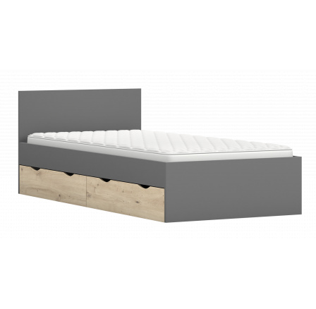 Postel - JOY II 36, Šedá/Dub Artisan