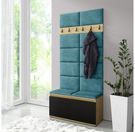 Předsíňová stěna EMI 1, Trinity 13/Artisan + černá Předsíňová stěna EMI 1, Trinity 13/Artisan + černá