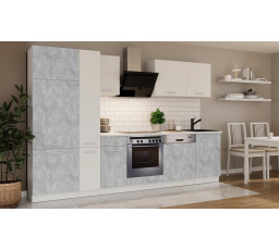 Kuchňská linka Todor 300 beton/bílá + PD 210 bílá