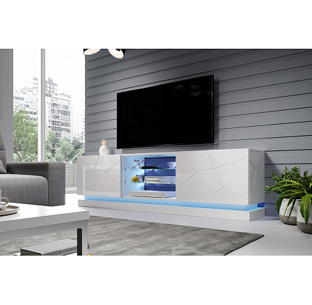 TV komoda QIU 200, bílá / bílý lesk TV komoda QIU 200, bílá / bílý lesk