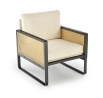 Lounge křeslo ILARIO, černá / přírodní