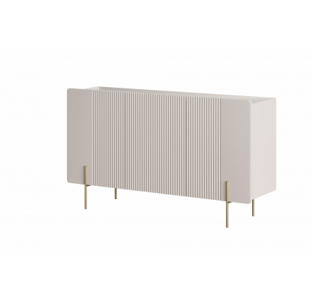 Komoda Malmi 150, kašmír / crema bianca / zlaté nohy