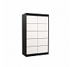Šatní skříň s posuvnými dveřmi BENISSO 120 Černá+Bílá