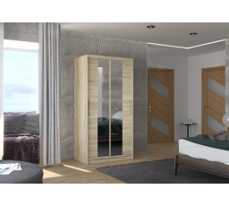 Posuvná skříň se zrcadlem DRAGONIS 100 Sonoma+Sonoma