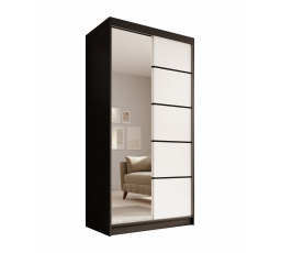 Šatní skříň s posuvnými dveřmi Laurencja 100 Černá+Bílá