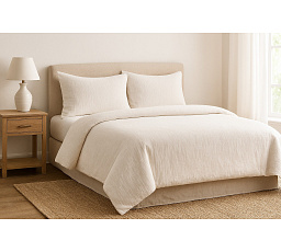 Francouzské mušelínové povlečení krémové 220x200