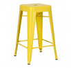 Barová židle Paris 66 cm žlutá inspirovaná Tolix