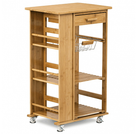 Regál, bambus, přírodní, DR-046