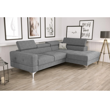 Rohová sedací souprava TOSCANIA MINI s funkcí spaní 170x250 cm - šedá , pravá
