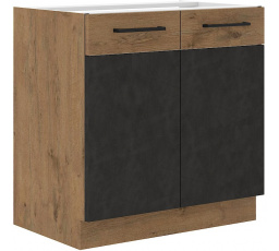 Dolní skřínka VEGAS - 80 D 2F BB, Dub Lancelot / Matera