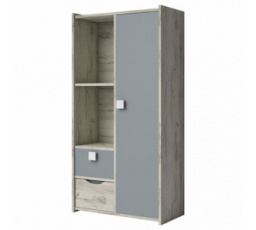 Regál SMILE 1D2S 04, Craft bílý / Šedá