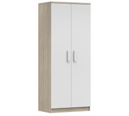 Šatní skříň 2D SMYK III - 06, Dub Sonoma/Bílá/Bílá