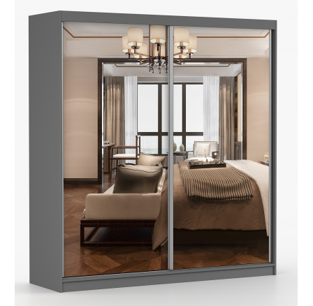 Šatní skříň MULTI 20 - 203 cm, Šedá