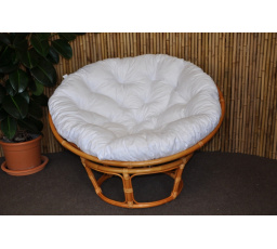 Ratanový papasan 110 cm medový bílý polstr