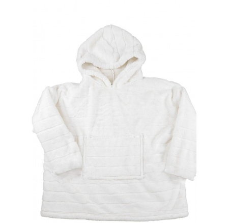 Mikina / snuddie ze syntetické kožešiny bílá