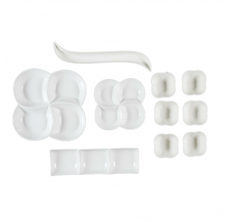 Sada 10 nádobí na servírování předkrmů bílá