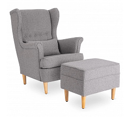 Křeslo Relaxační EVAN 2 s Podnožkou Šedé