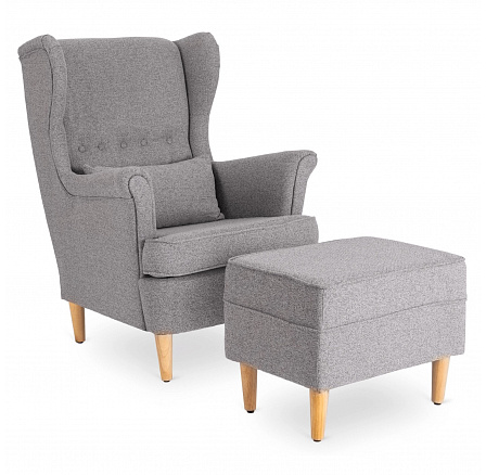 Křeslo Relaxační EVAN 2 s Podnožkou Šedé