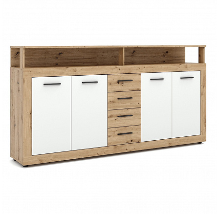 Komoda BLAGO 190 cm Dub Artisan/Bílá