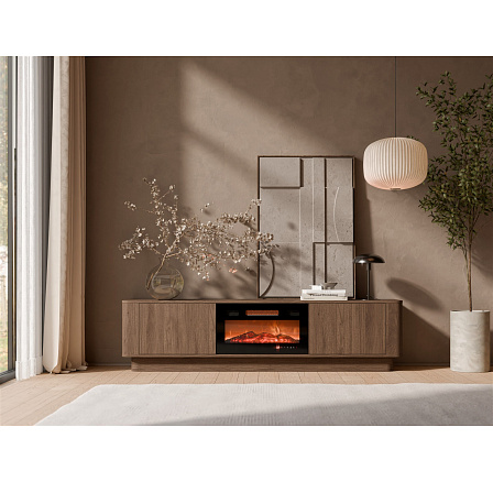 TV komoda DARCO 180 s elektrickým krbem, Elegant ořech