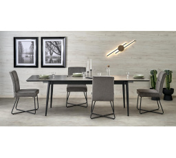 Jídelní stůl CHARLES, Efekt šedého mramoru/Černá