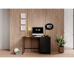 Psací stůl Asha, černý mat / černý rám