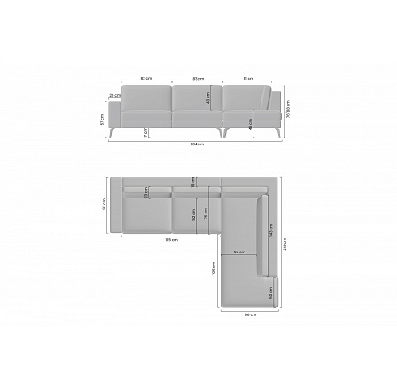 Rohová sedačka Elentio L s funkcí spaní / Magni 206.13 / pravá strana