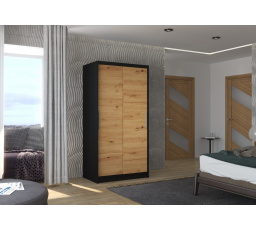 Šatní skříň posuvná ASTEN 100 Black+Artisan