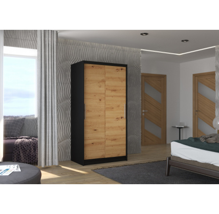 Šatní skříň posuvná ASTEN 100 Black+Artisan
