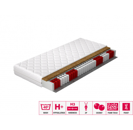 Taštičková matrace Pini 120x200 Hypoalergenní potah Microfibre