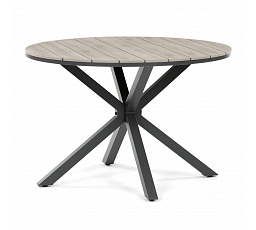 Zahradní stůl 110x110cm, hliník, polywood, šedá, AZT-S1430 GREY