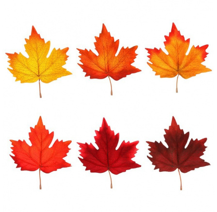 Javor - umělé listí, mix barev, cena za balení (6 ks)