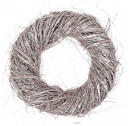 Věnec z proutí - pr. 40 cm, barva šedo-bílá